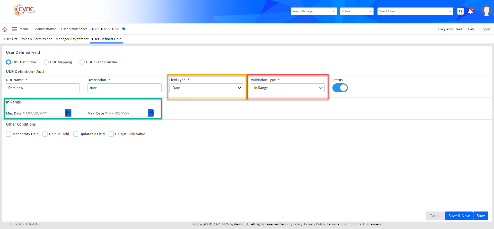 Validation type - in range